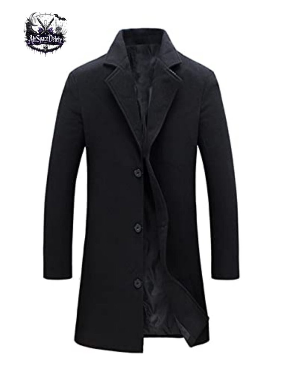 Mens Wool Blend Trench Coat Single Breasted Long Peacoat Overcoat